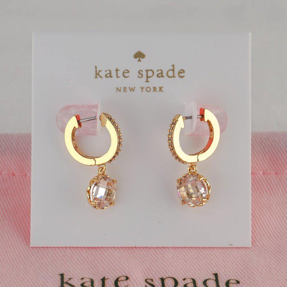 Kate Spade That Sparkle Pavé Huggie Earrings in Gold (with Dust Bag) NEW